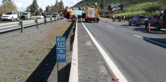 #OHIGGINS Camión con vacunos vuelca en accidente múltiple en ruta 5 Sur cerca de Pelequén
