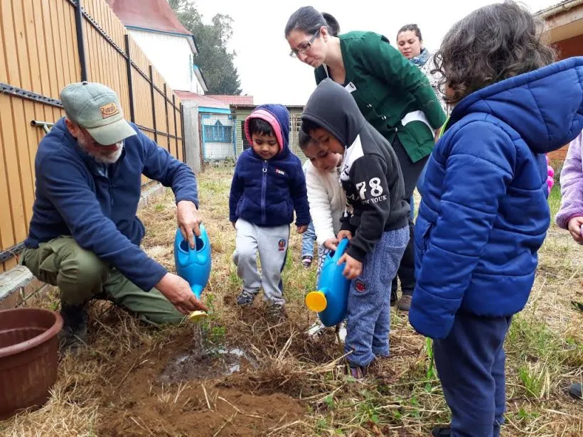 #LOSRIOS Párvulos de Máfil plantaron arrayanes en dependencias de una junta de vecinos