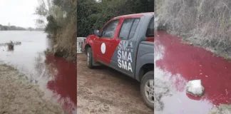 #VALPARAISO Super. de Medio Ambiente investiga mancha roja en Río Aconcagua