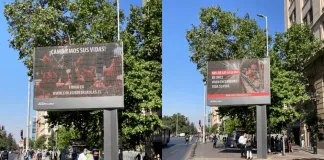 Por primera vez se está exhibiendo en espacios publicitarios la problemática de las gallinas ponedoras a lo largo de Chile