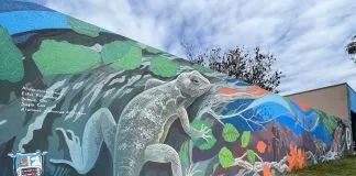 Inauguran mural sobre fauna nativa en Colegio La Isla de Doñihue