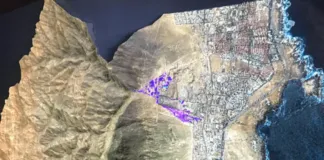 Proyección digital muestra como sería un aluvión en el sector de La Chimba en Antofagasta