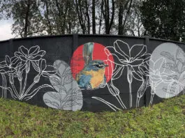 Naturaleza y sostenibilidad inspiran mural de 25 metros inaugurado en Llanquihue