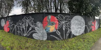 Naturaleza y sostenibilidad inspiran mural de 25 metros inaugurado en Llanquihue